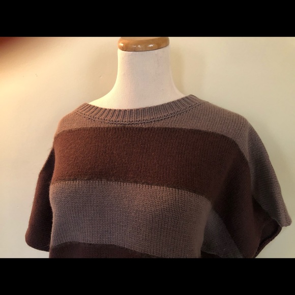 Peserico Tricot Brown Striped Wool Sweater Sz: 44 - Picture 4 of 7